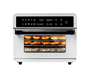 Aria Premium 30 Qt. Touchscreen Toaster Oven with Recipe Book, White/Black