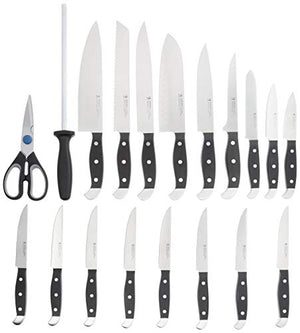 HENCKELS Statement 20-pc Kitchen Knife Set with Block, Chef Knife, Bread Knife, Utility Knife, Steak Knife Set, Natural