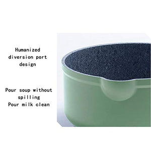 XD Designs Milk Pan Milk Pan Aluminum Alloy Nonstick Saucepan Glass Lid Soup Pot Nonstick Saucepan Saucepan-Green