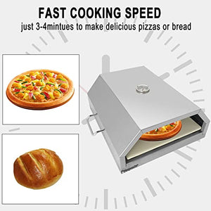 Karpevta Pizza Oven Stainless Steel Outdoor Pizza Oven 15.7''X14''X5.5'' Wood Pellet Pizza Oven 12 Inch Pizza Stone Portable Pizza Oven Pizza Ovens with Necessary Accessories Pizza Peel, Pizza Cutter