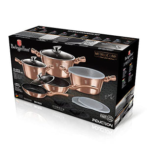 Berlinger Haus Kitchen Cookware Set - Triple-Layer Non-Stick Coating and Induction Bottom with Soft-Touch Handles - 13-Piece