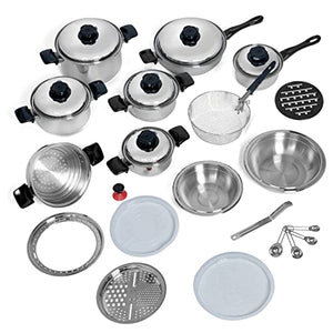 Chef's Secret 28 Piece 12-Element T304 Stainless Steel Waterless Cookware