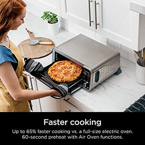 Ninja SP301 Dual Heat Air Fry Countertop 13-in-1 Oven with Extended Height, XL Capacity, Flip Up & Away Capability for Storage Space, Silver (RENEWED)