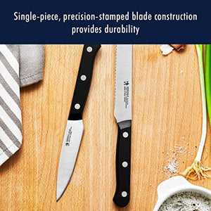 HENCKELS Solution 16-pc, Razor-Sharp Self-Sharpening Knife Set with Block, Premium Quality, German Engineered Knife Informed by over 100 Years of Masterful Knife Making, Black