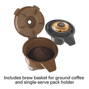Hamilton Beach (49976) Coffee Maker, Single Serve & Full Coffee Pot,Compatible withK-Cup Packs or Ground Coffee, Programmable, FlexBrew, Black (Renewed)