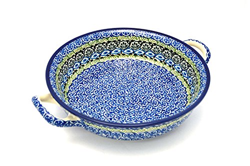 Polish Pottery Baker - Round with Handles - Medium - Tranquility