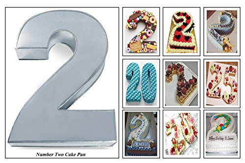 Large Number Wedding Birthday Anniversary Baking Cake Pan 14" X 10" (2) Silver