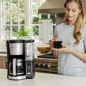 Ninja 12-Cup Programmable Coffee Maker with Classic and Rich Brews, 60 oz. Water Reservoir, and Thermal Flavor Extraction (CE201), Black/Stainless Steel