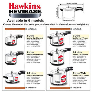 Hawkins Hevibase IH20 Pressure Cooker, 2-Litre, Silver