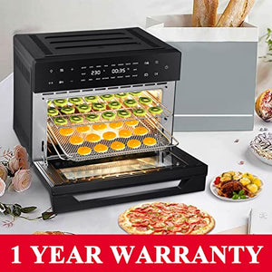 Geek Chef 31QT Air Fryer Toaster Oven Combo, 18-in-1 Digital Convection Countertop Oven, with Extra Large Family Size, Fit 13" Pizza, 6 Slices Toast,, with Rotisserie and Dehydrate, Bake, Digital LCD Screen, 6 Accessories Included, 1800w, Black