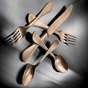 Mepra 30121116C Vintage Oro Place Setting – [5 Piece Set], Polished Gold Finish, Dishwasher Safe Cutlery for Fine Dining