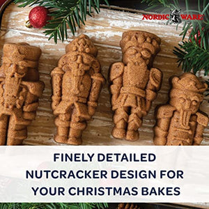 Nordic Ware Nutcracker Sweets Cast Cakelet Pan, 6 Cup Capacity, Silver
