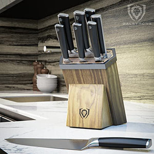 DALSTRONG 8 Piece Knife Block Set - Vanquish Series - Forged High Carbon German Steel - POM Handle - NSF Certified