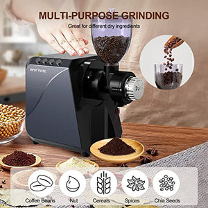 2-IN-1 Multifunction Slow Masticating Juicer for Ginger Celery, Electric Burr Coffee Grinders for Coffee Beans Spices Seeds 18 Grind Settings, Home Veggies Fruits Juicer Extractor & Grain Nuts Grinder
