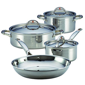 Ruffoni Symphonia Prima Stainless Steel Triply Cookware Set/Pots and Pans Set - 7 Piece, Silver