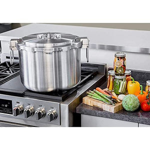 Buffalo QCP435 37-Quart Stainless Steel Pressure Cooker [Commercial series] Bundle with Pressure Gauge and Silicon Gasket