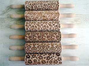 6 ANY pattern Rolling Pin SET Laser engraved embossing rolling pins for homemade cookies Choose your patterns!
