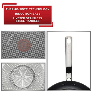 T-fal C51782 ProGrade Titanium Nonstick Thermo-Spot Dishwasher Safe PFOA Free with Induction Base Saute Pan Jumbo Cooker Cookware, 5-Quart, Black