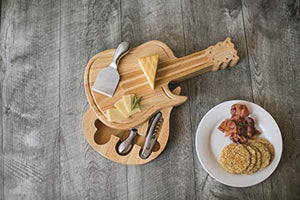 TOSCANA - a Picnic Time Brand Guitar Original Design Cheese Board with Cheese Tools