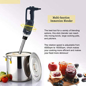 Li Bai Immersion Blender Commercial Electric Hand Mixer With 20-Inch Variable Detachable Shaft 500 Watt Power 50-Gallon Capacity Stainless Steel 2000-14000RPM Adjustable for Kitchen Home Restaurant