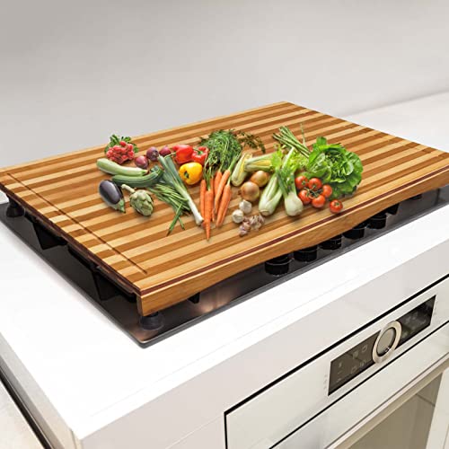 30 X 20 Bamboo Extra Large Cutting Board - Wooden Stove Top Cover Noodle  Board 