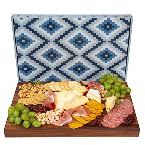 Walnut Butcher Block Wooden Cutting Board and Charcuterie Board with Juice Groove by Kurouto - Made in the USA - Reversible- 17 x 11 x 1.5