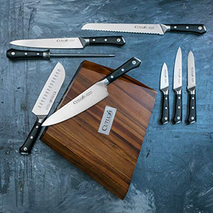 CUTLUXE 8-Piece Knife Block Set – Forged of High Carbon German Steel – Full Tang & Razor Sharp Blades – Acacia Wood Block – Artisan Series