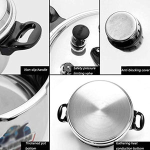 YFQHDD Stainless Steel 304 Pressure Cooker Pressure Canner Cookware Dishwasher Safe, Fast Cooker for Kitchen,suitable for Gas Cooker Small Pressure Cooker (Size : 7L)