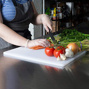 Thirteen Chefs Extra Large Cutting Board - 30 x 18 x 0.5" Plastic Cutting Boards with Juice Groove for Kitchen, BBQ Pit, Backyard Grill, Huge Dinner Parties - Dishwasher Safe Chopping Board, White