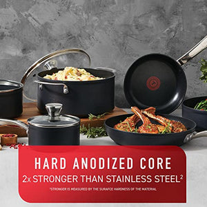 T-fal Unlimited Platinum Hard Anodized Non-stick, 12-Piece Cookware Set, Black