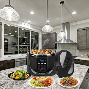 Nuwave Duet Pressure Cook and Air Fryer Combo Cook; Stainless Steel Pot & Rack; Non-Stick Air Fryer Basket; Steam, Sear, Saute, Slow Cook, Roast, Grill, Bake, Dehydrate, Pressure Cook & Air Fry