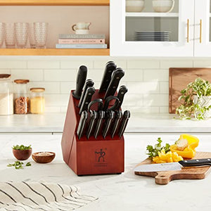HENCKELS Solution Kitchen Knife Set with Block, 15-pc, Black/Stainless Steel