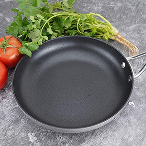 Swiss Diamond Hard Anodized Nonstick Frying Pan Set, 8 Inch and 11.8 Inch Skillets – Aluminum Cooking Pans, Evenly Distribute Heat – Oven- & Dishwasher-Safe Set