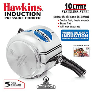 Hawkins HS10L Stainless Steel Pressure Cooker, 10-Liter by Hawkins