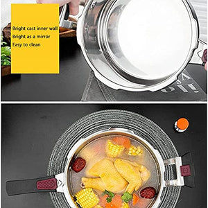 MNSSRN Stainless Steel Pressure Cooker, Large-Capacity Household Gas Pressure Cooker, Induction Cooker Gas General,10L