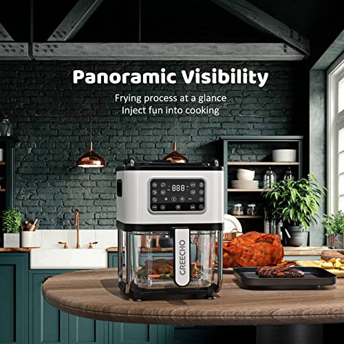 GREECHO Air Fryer Oven and Frying Pan Combo, One-Touch Screen Small Air  Fryer with 12 Precise Presets, 4.8QT All-around Visual Glass Air Fryer  Cooker