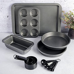 Gibson Home 95-Piece Kitchen in a Box Cookware, Dinnerware, Flatware, Bakeware, Kitchen Storage, Tools, and Cutlery Set - Black