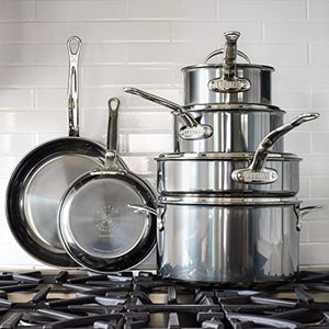 Hestan - NanoBond Collection - Stainless Steel 10-Piece Titanium Ultimate Cookware Set