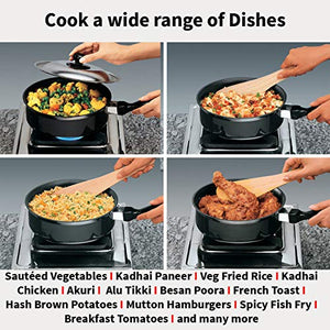 Futura Non-Stick Curry Pan (Saute Pan) 3-1/4 Litre with Steel Lid
