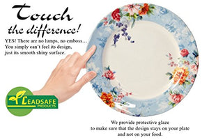 Tudor Royal Collection 24-Piece Premium Quality Porcelain Dinnerware Set, Service for 6 - Victoria BLUE;See 10 DESIGNS Inside!