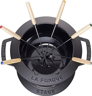 STAUB Cast Iron Fondue Set, Black, 20 cm