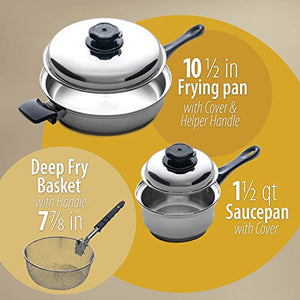 Chef's Secret 28 Piece 12-Element T304 Stainless Steel Waterless Cookware