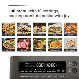 VAL CUCINE 26.3 QT/25 L Extra-Large Smart Air Fryer Toaster Oven, 10-in-1 Convection Countertop Oven Combination, Black Matte Stainless Steel