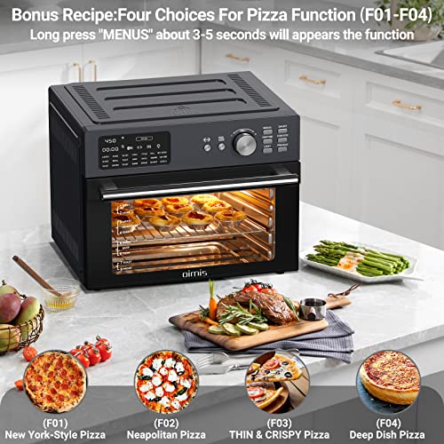 Air Fryer Oven OIMIS,32QT X-Large Air Fryer Toaster Oven Air Fryer Rotisserie Oven Combo Black 21 in 1 Countertop Oven Dual Cook Patented Dual Duct Sy