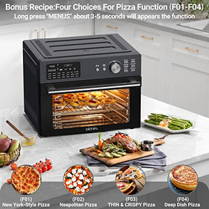 OIMIS Air Fryer Oven,32QT X-Large Air Toaster Oven Air Fryer Rotisserie Oven Combo 21 in 1 Countertop Oven Dual Cook Innovative 360° Air Frying Technology 9 Accessories Bonus Menus Manufacturer Gray