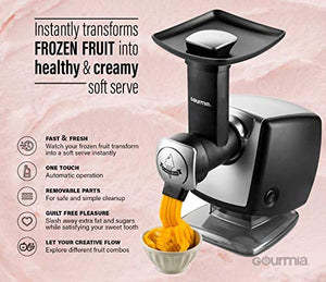 Gourmia GSI180 Automatic Healthy Frozen Dessert Maker, Makes Sorbet, Soft-Serve Sherbet & Frozen Fruit Treats, Includes Free Recipe Book