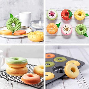 Baking Tray, Donuts Non-stick Baking Tray Muffin Cake Baking Mold 6 Holes 12 Holes Easy To Clean (Size : 34.5×21.5×2.5cm)