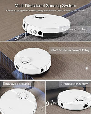 Midea M7 Robot Vacuum Cleaner, 4000Pa Self Charging Robotic Vacuum and Mop, Multi-Level Mapping Lidar Navigation, Compatible with Alexa, Google Home, Good for Pet Hair, Carpet, Hard Floor