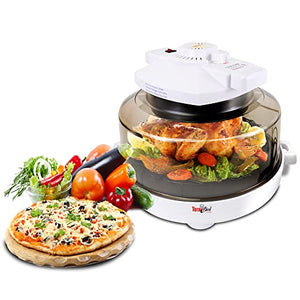 Total Chef Countertop Infrared Oven with Convection Air Circulation, Time and Temperature Control, 1300W, Roast, Steam, Bake, Broil, Air Fry, and More, For Cottage, Dorm Room, RV, Apartment, Home