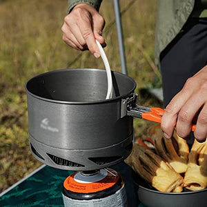 WPYYI Camping Utensils Dishes Cookware Set Picnic Hiking Heat Exchanger Pot Kettle Outdoor Tourism Tableware